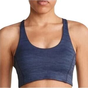 Outdoor Voices Blue/Black Baltic Doing Things Workout Sports Bra Racerback-Small